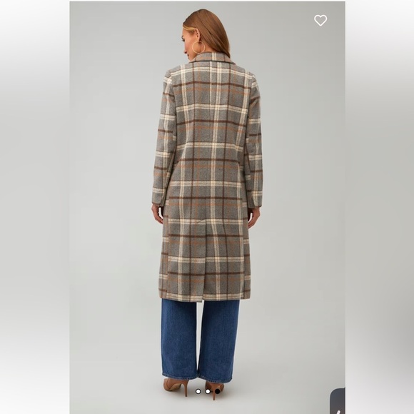 Astr raquel coat  Plaid Double-Breasted Coat - Picture 3 of 16